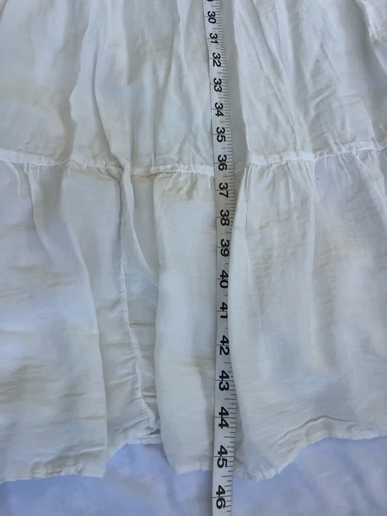 Cotton Silk Blend Romantic Lightweight M/L Tiered Lined Midi Dress - Picture 7 of 9